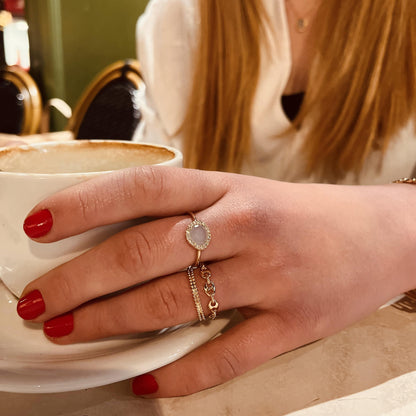 Bague plaqué or perlée 