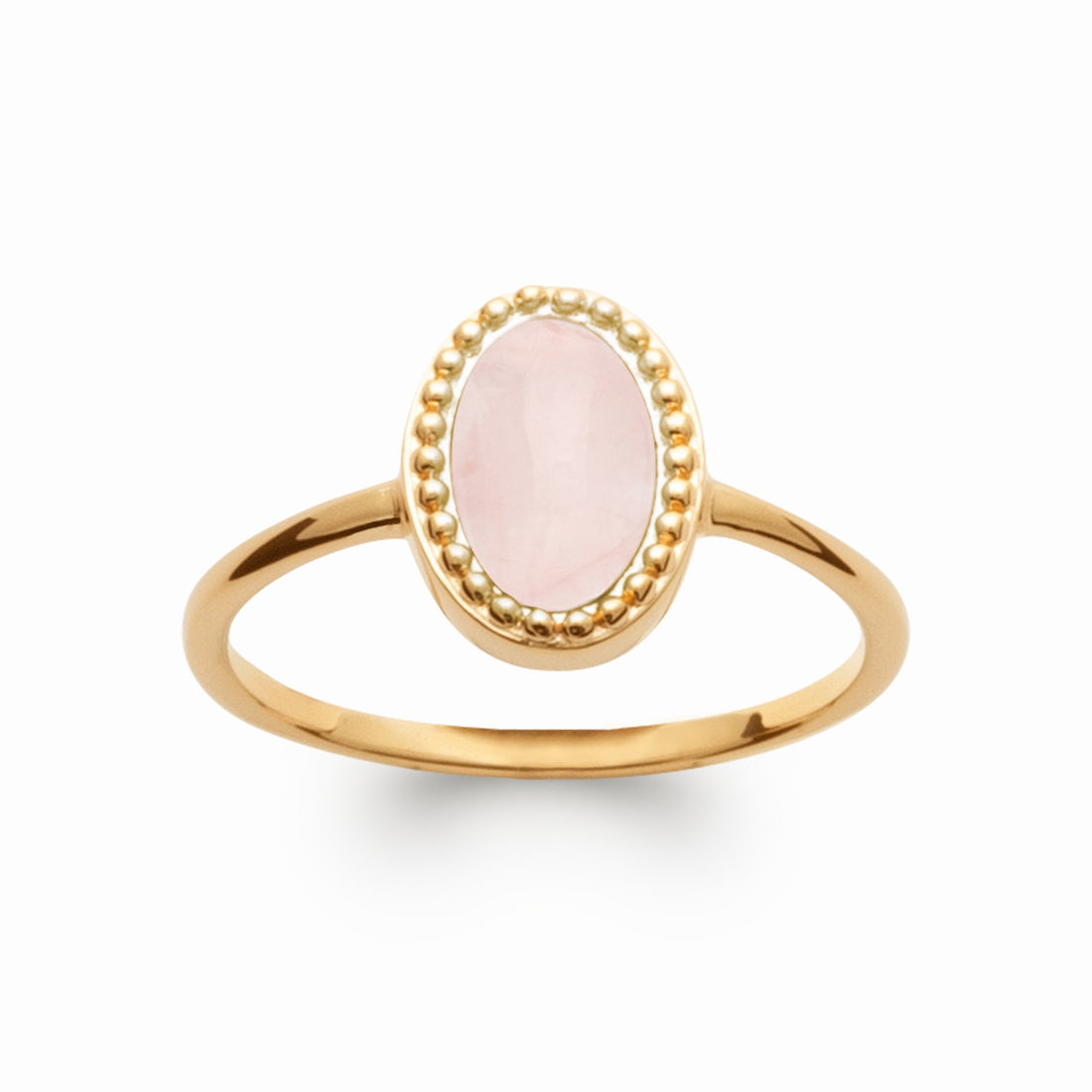 Bague plaqué or &amp; quartz rose 