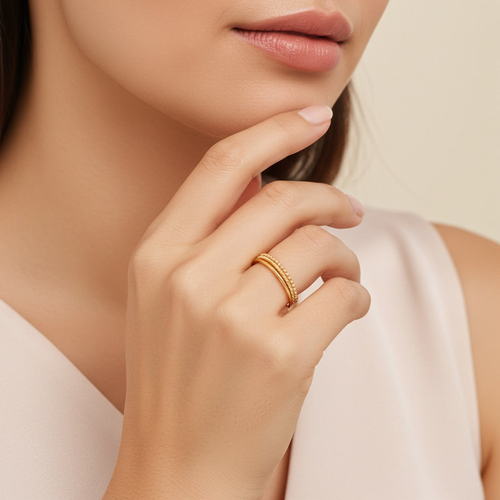 Bague semainier plaqué or