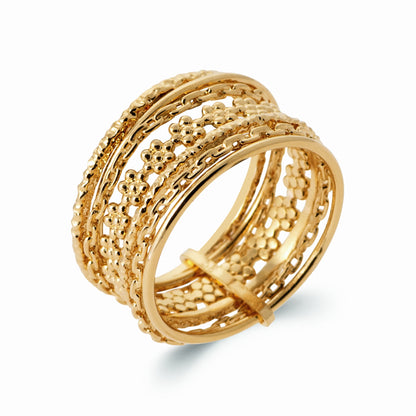Bague semainier plaqué or 