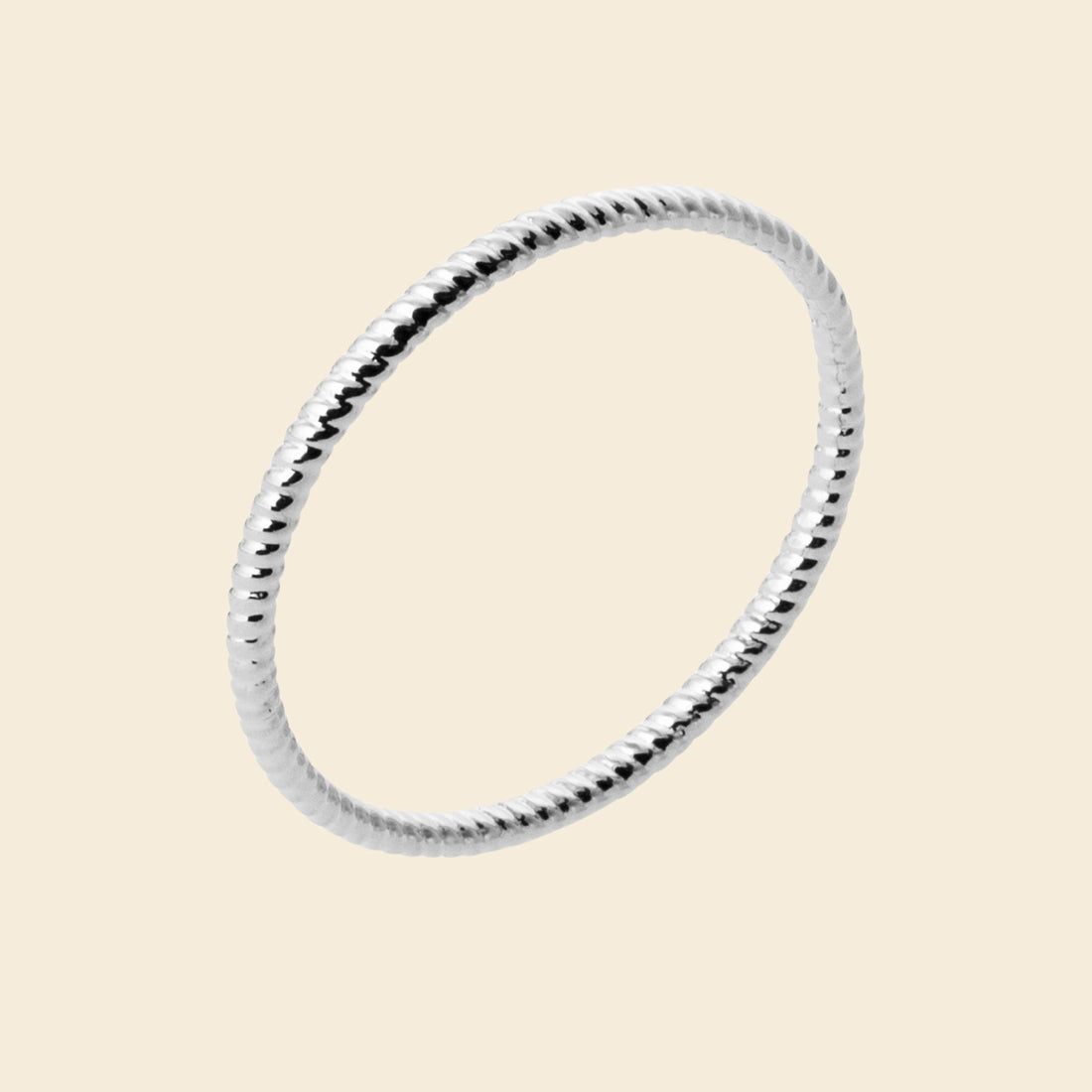 Bague torsadée argent rhodié 