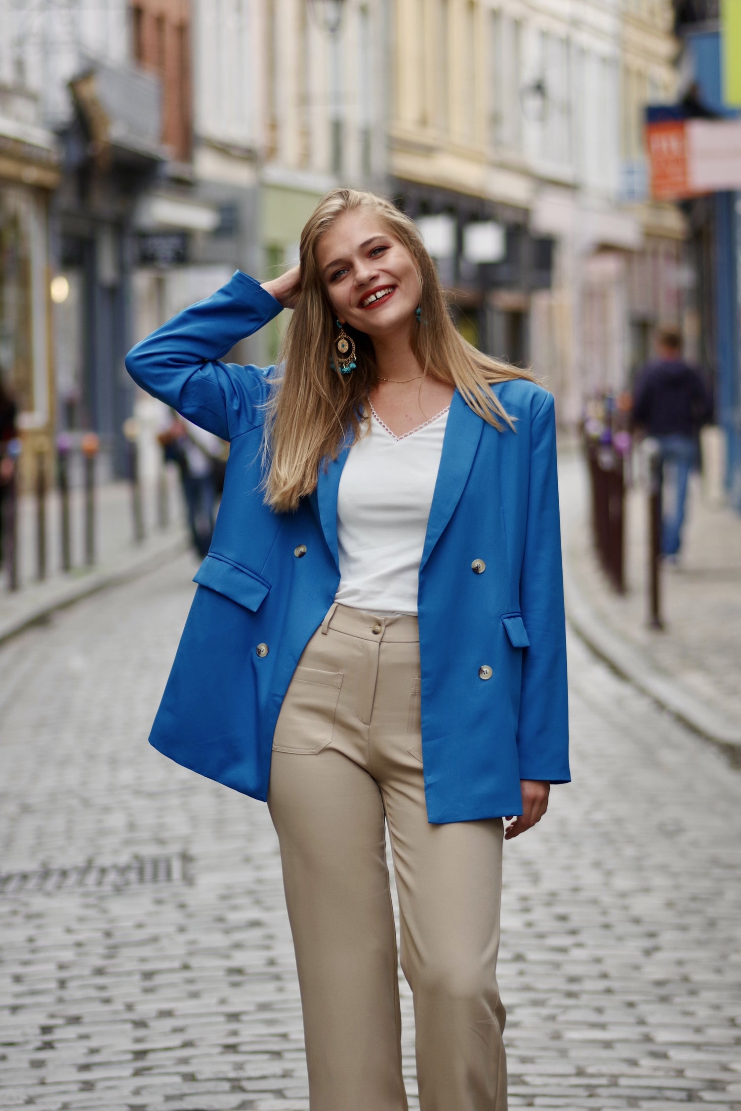 Blazer bleu électrique femme – Danie Hoo - Main Image