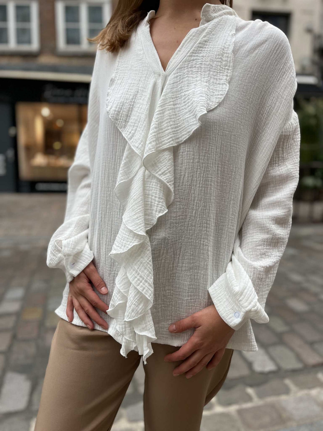 Blouse 100% coton Zélia BLANC
