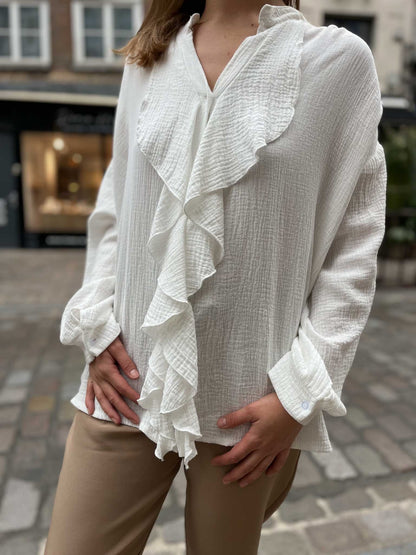 Blouse 100% coton Zélia BLANC