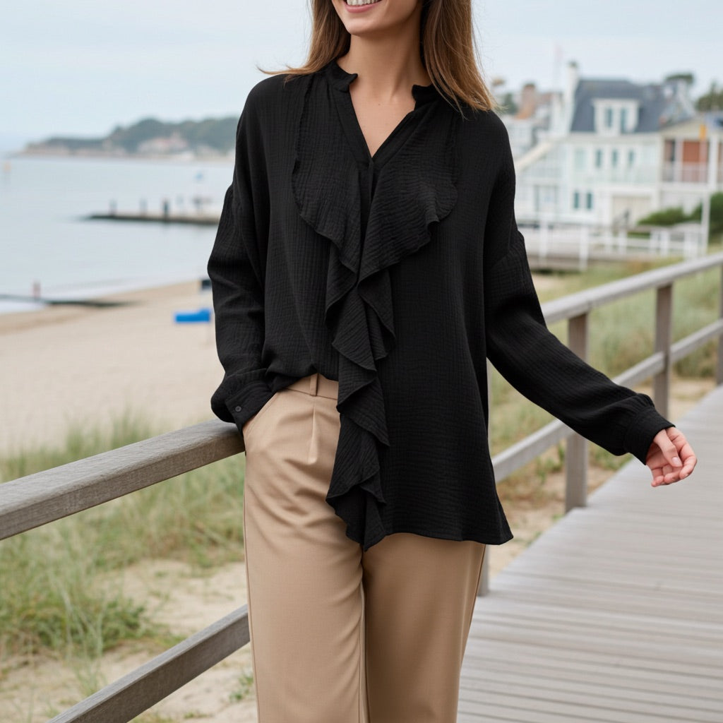 Blouse 100% coton Zélia NOIR