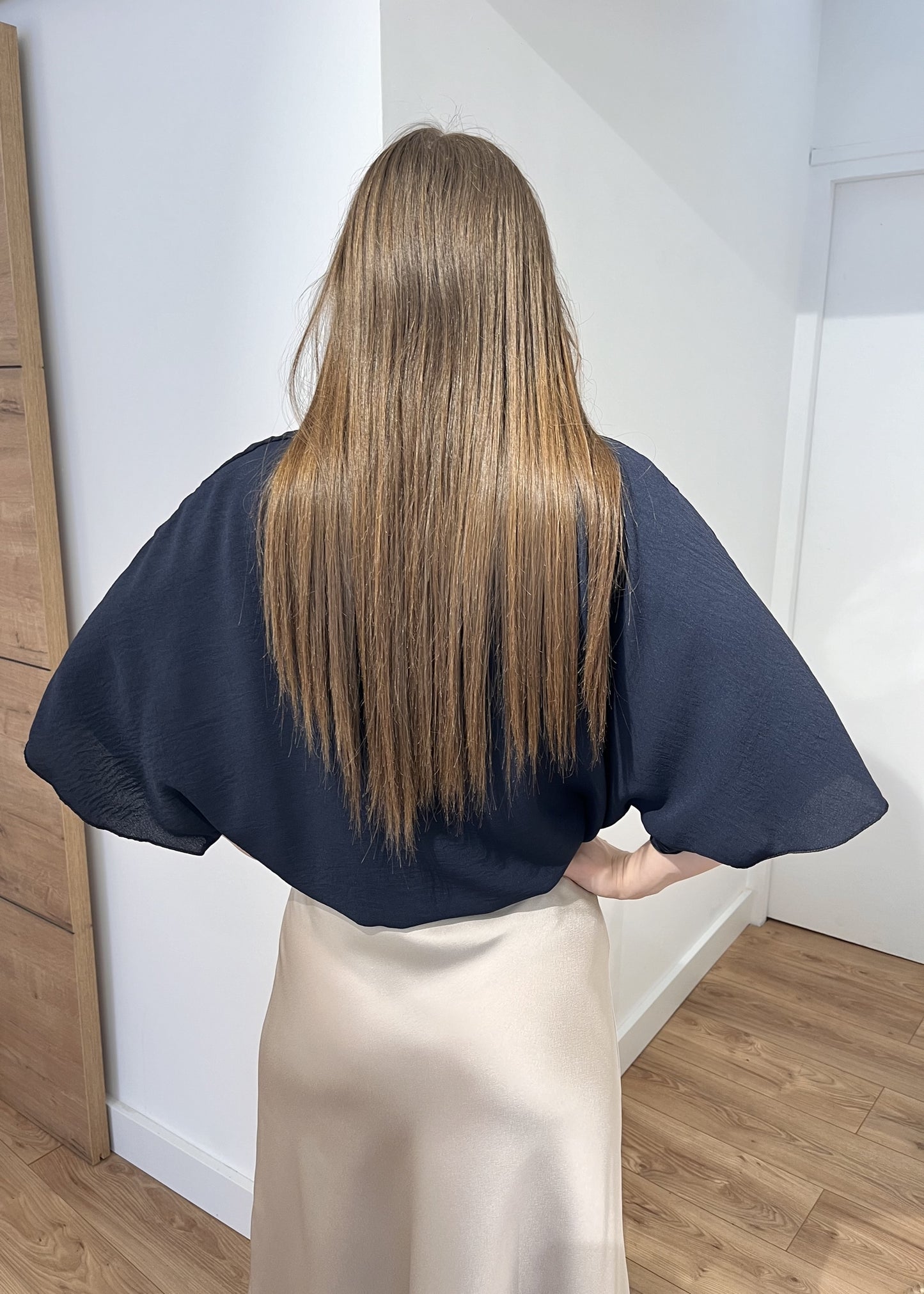 Blouse chloé Boutonnee mche courte MARINE