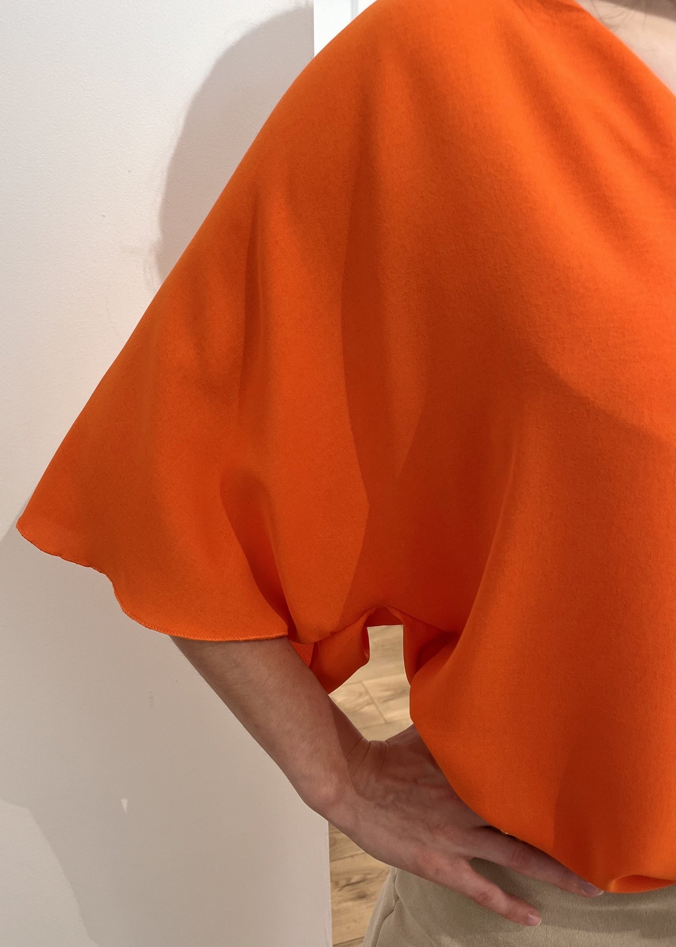 Blouse chloé Boutonnee mche courte ORANGE