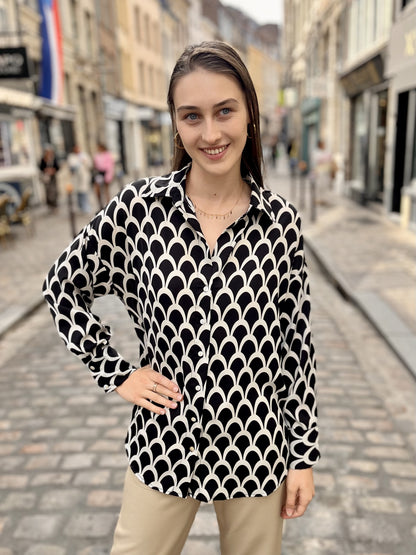 Blouse imprimée avec motifs NOIR IMP
