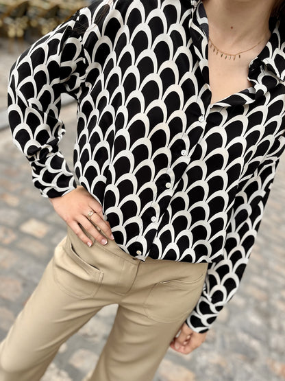 Blouse imprimée avec motifs NOIR IMP