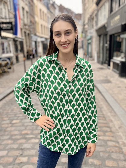 Blouse imprimée avec motifs VERT IMP