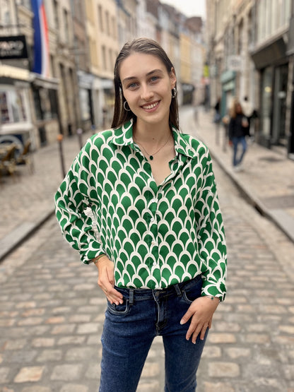 Blouse imprimée avec motifs VERT IMP