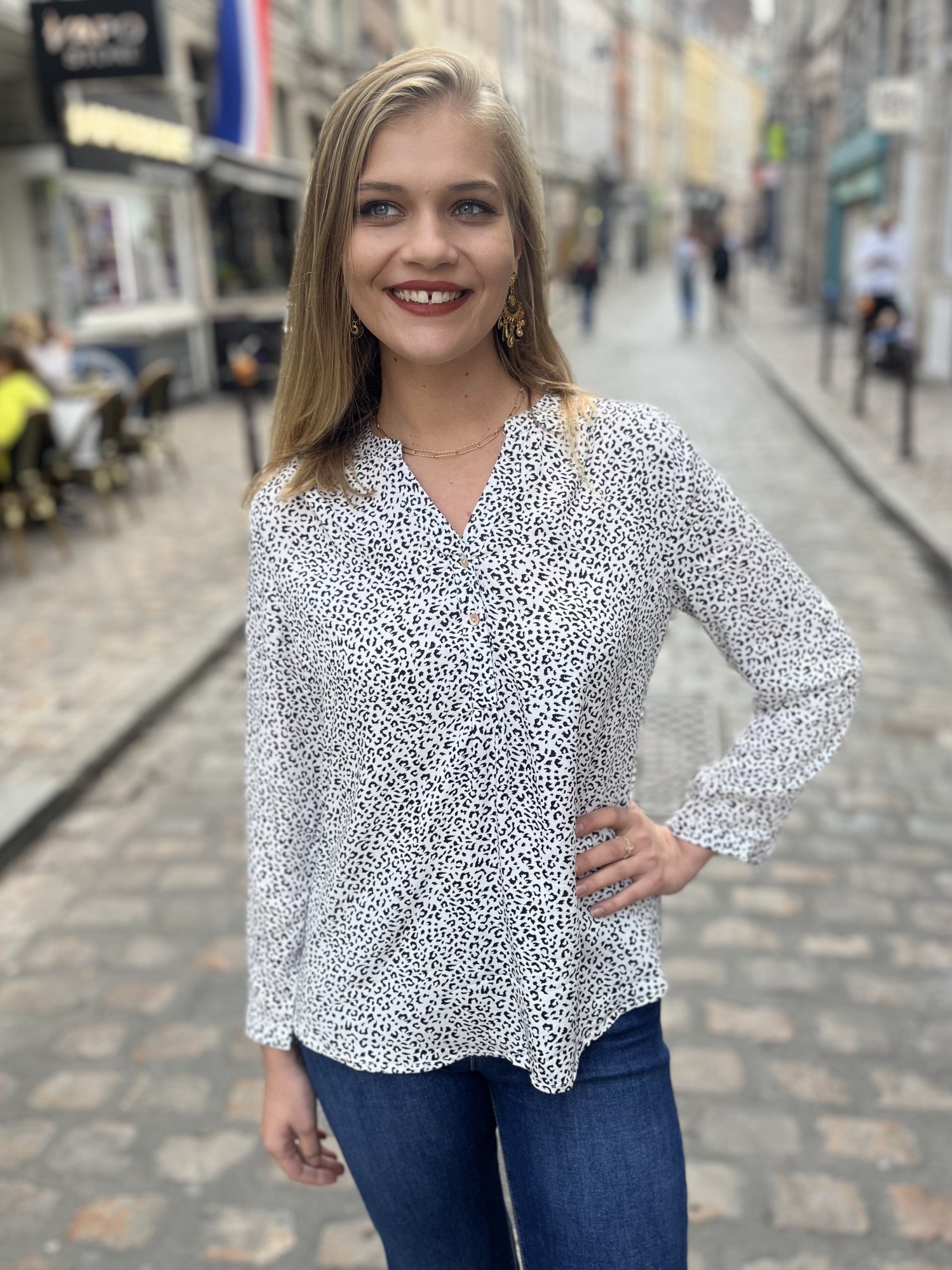 Blouse imprimée BLANC IMP