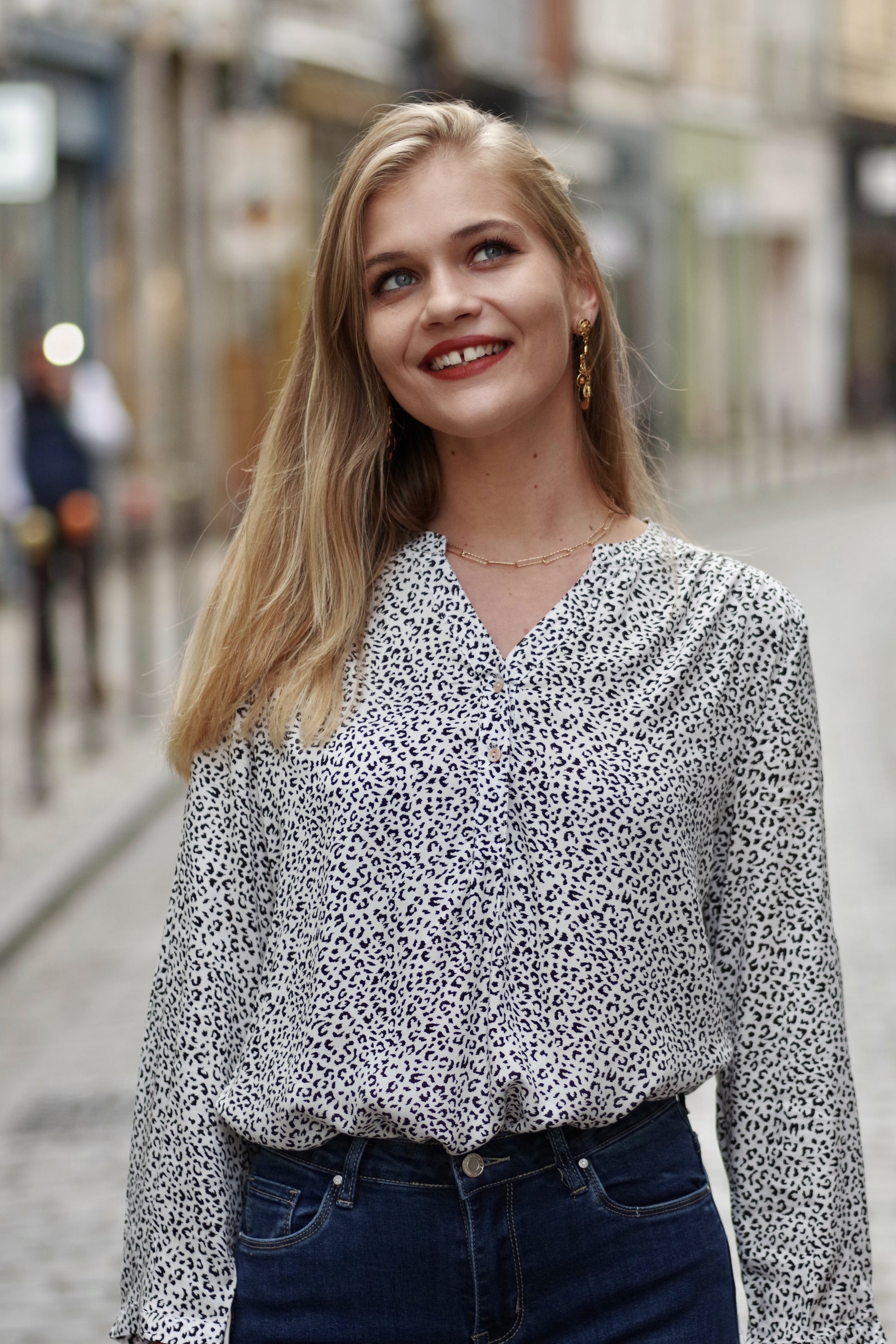 Blouse imprimée BLANC IMP