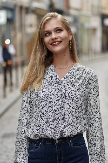 Blouse imprimée BLANC IMP