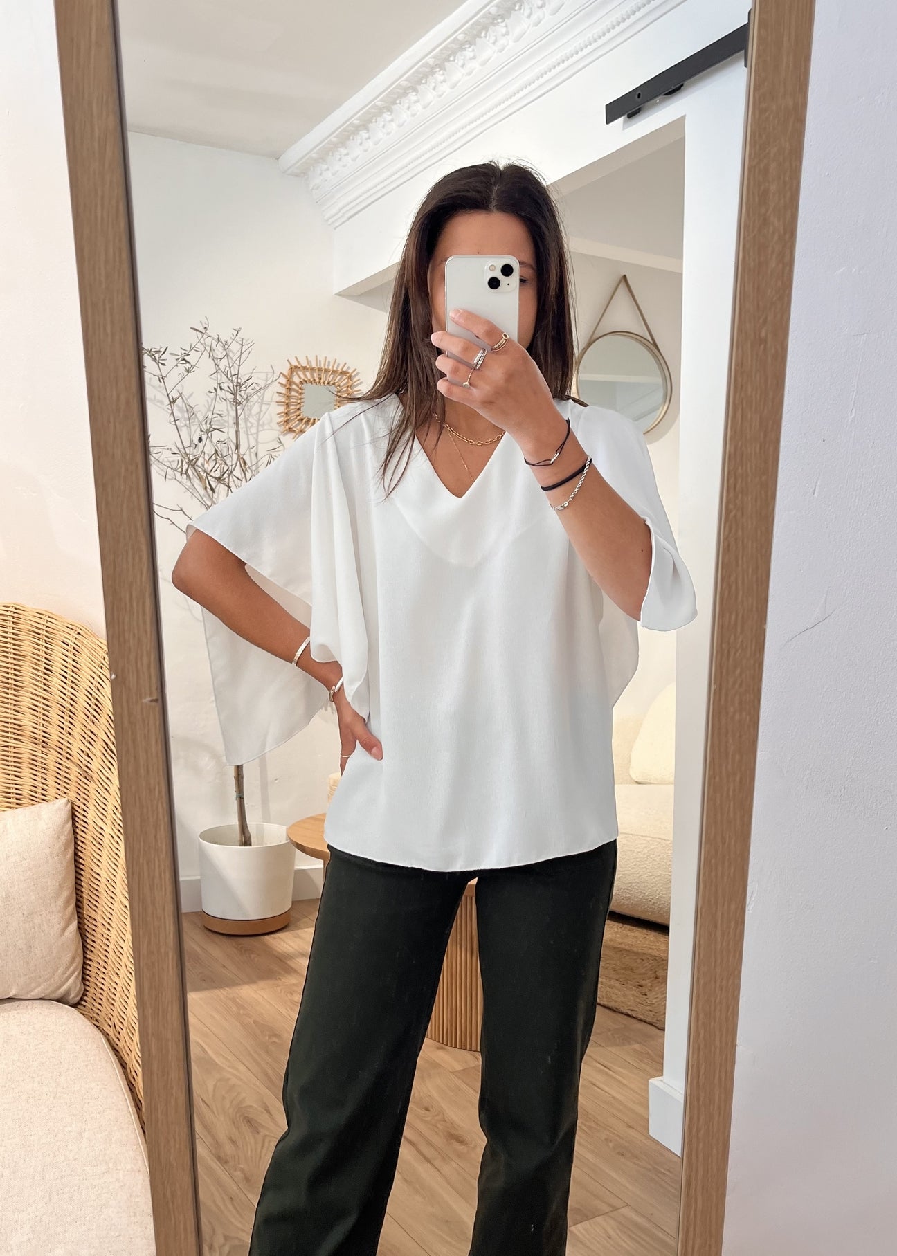Blouse manches courtes tina BLANC
