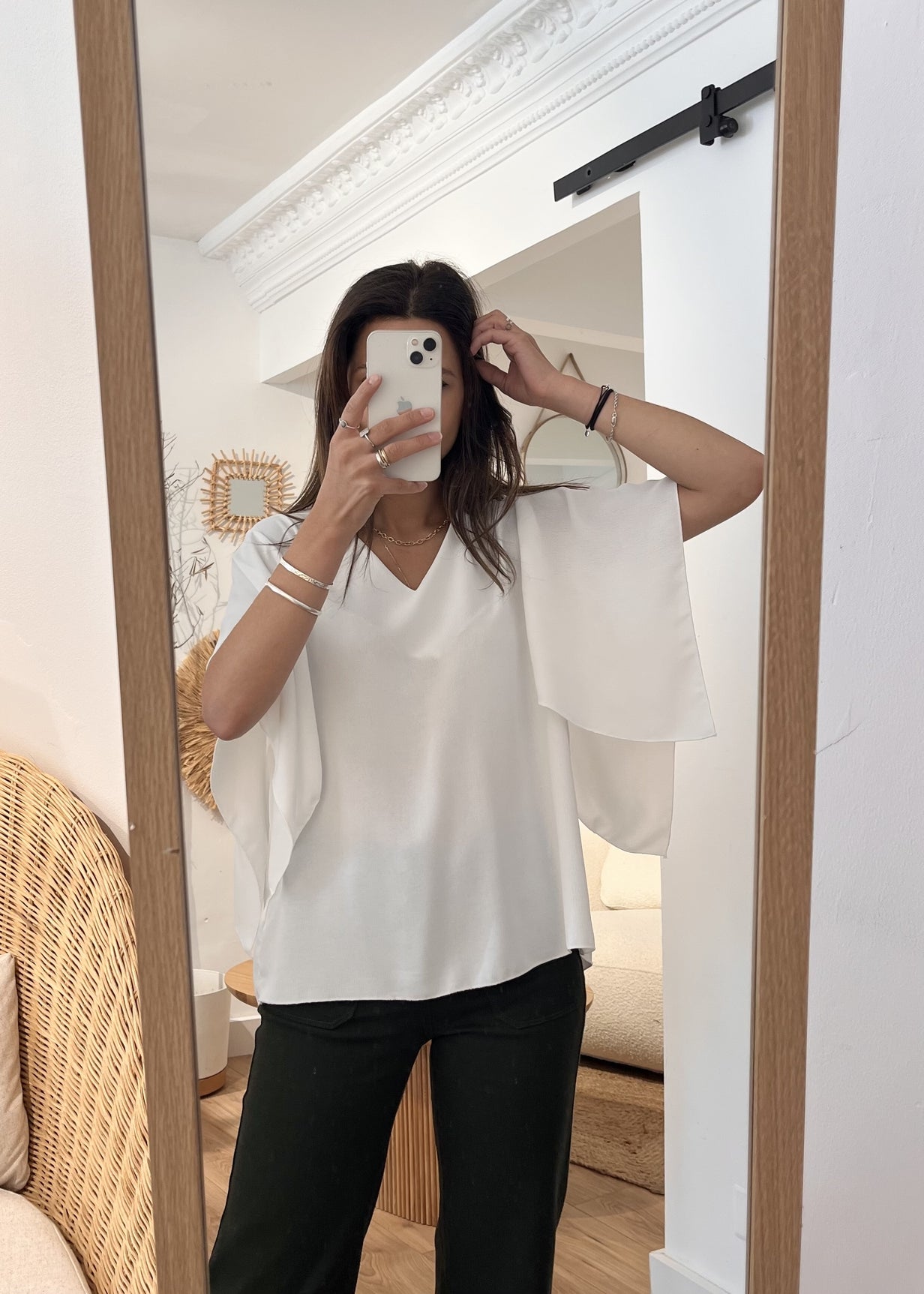 Blouse manches courtes tina BLANC