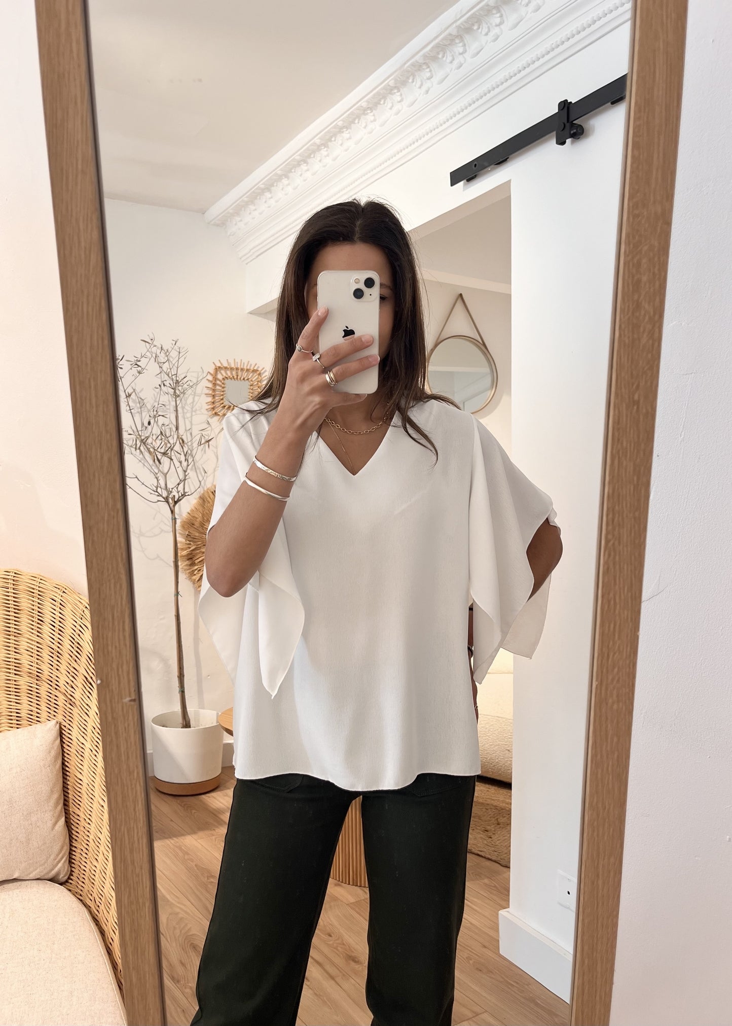 Blouse manches courtes tina BLANC