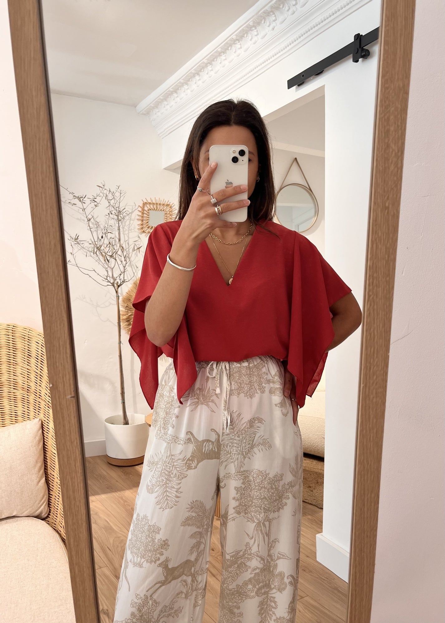 Blouse manches courtes tina FRAMBOISE ECRASE