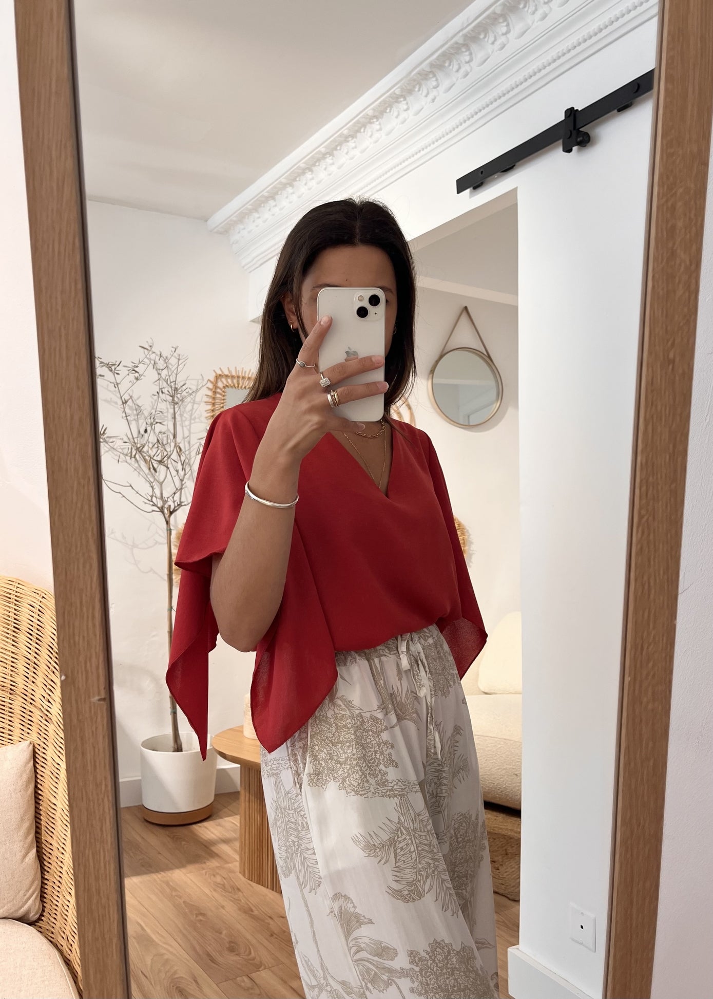 Blouse manches courtes tina FRAMBOISE ECRASE