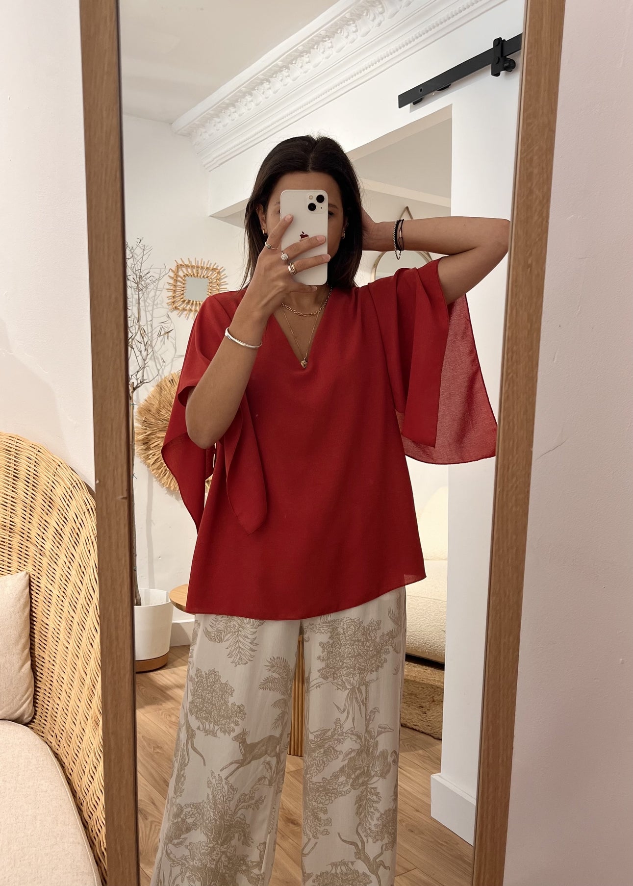 Blouse manches courtes tina FRAMBOISE ECRASE