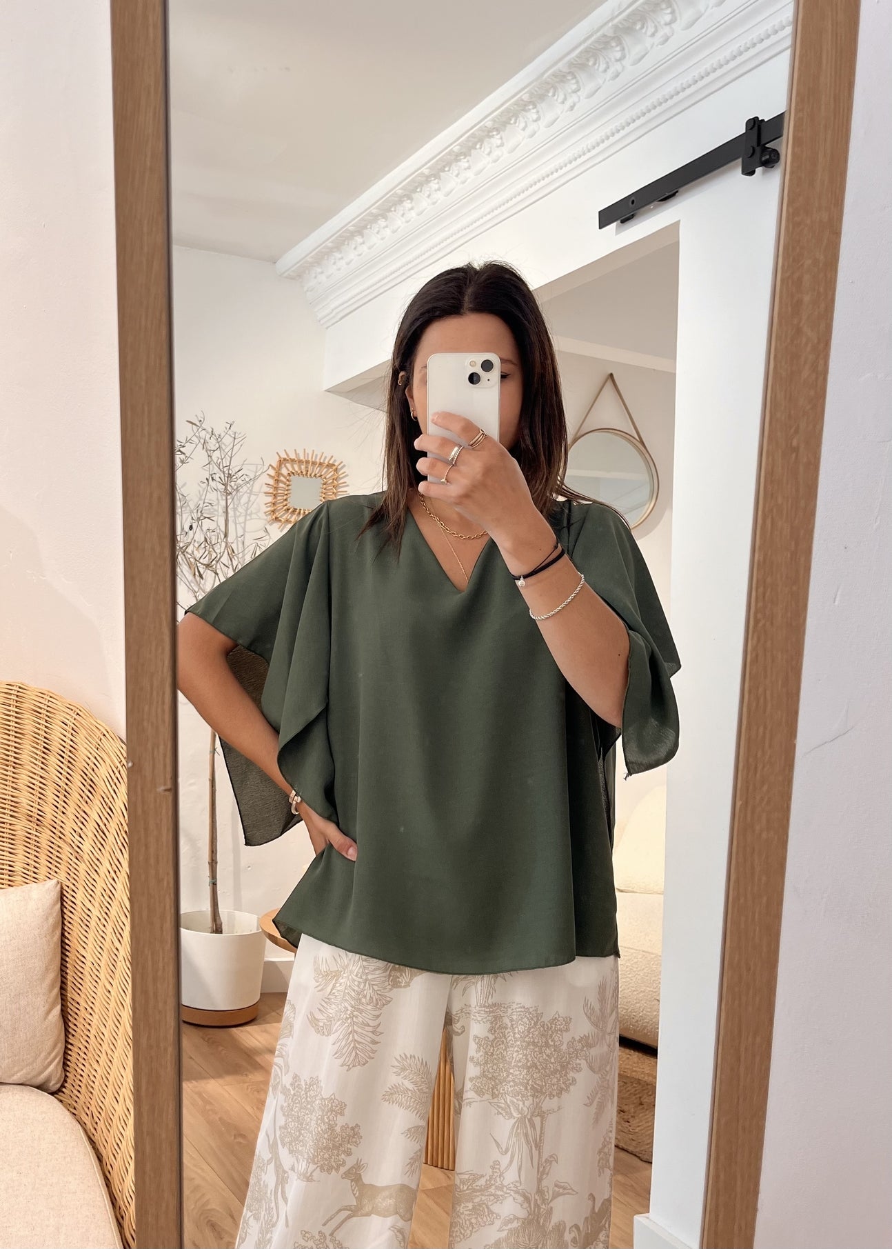 Blouse manches courtes tina KAKI