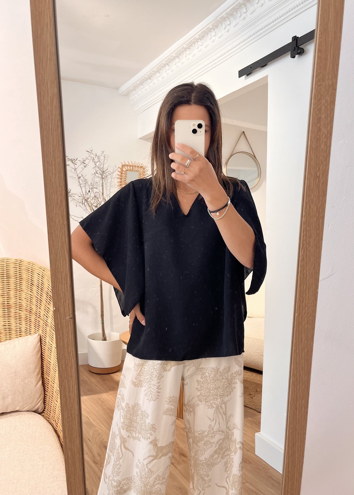 Blouse manches courtes tina NOIR