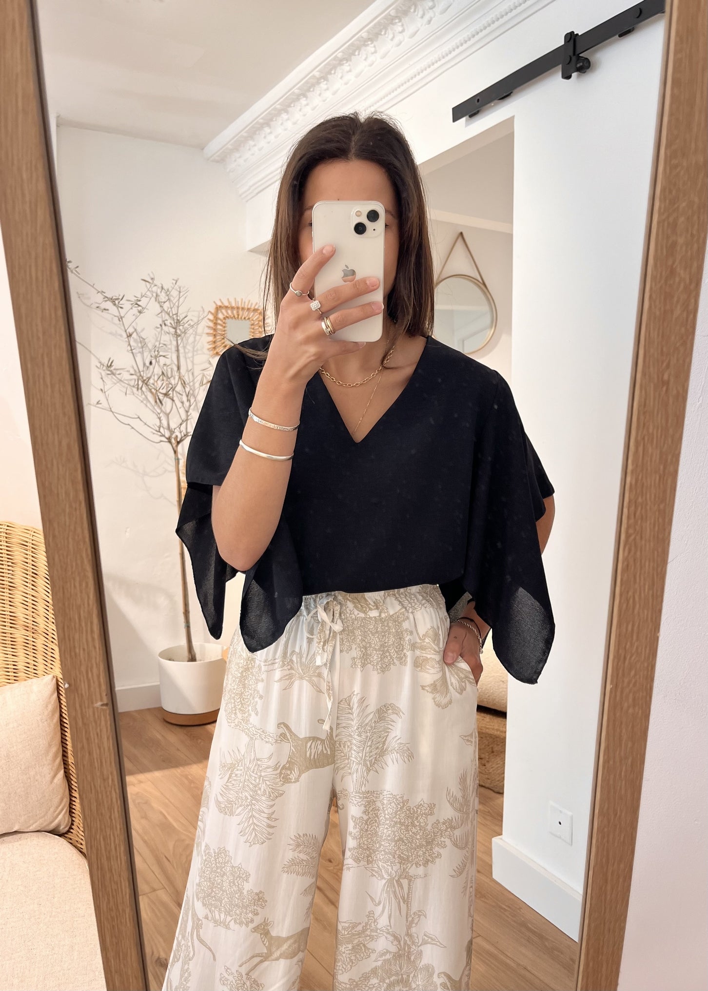 Blouse manches courtes tina NOIR