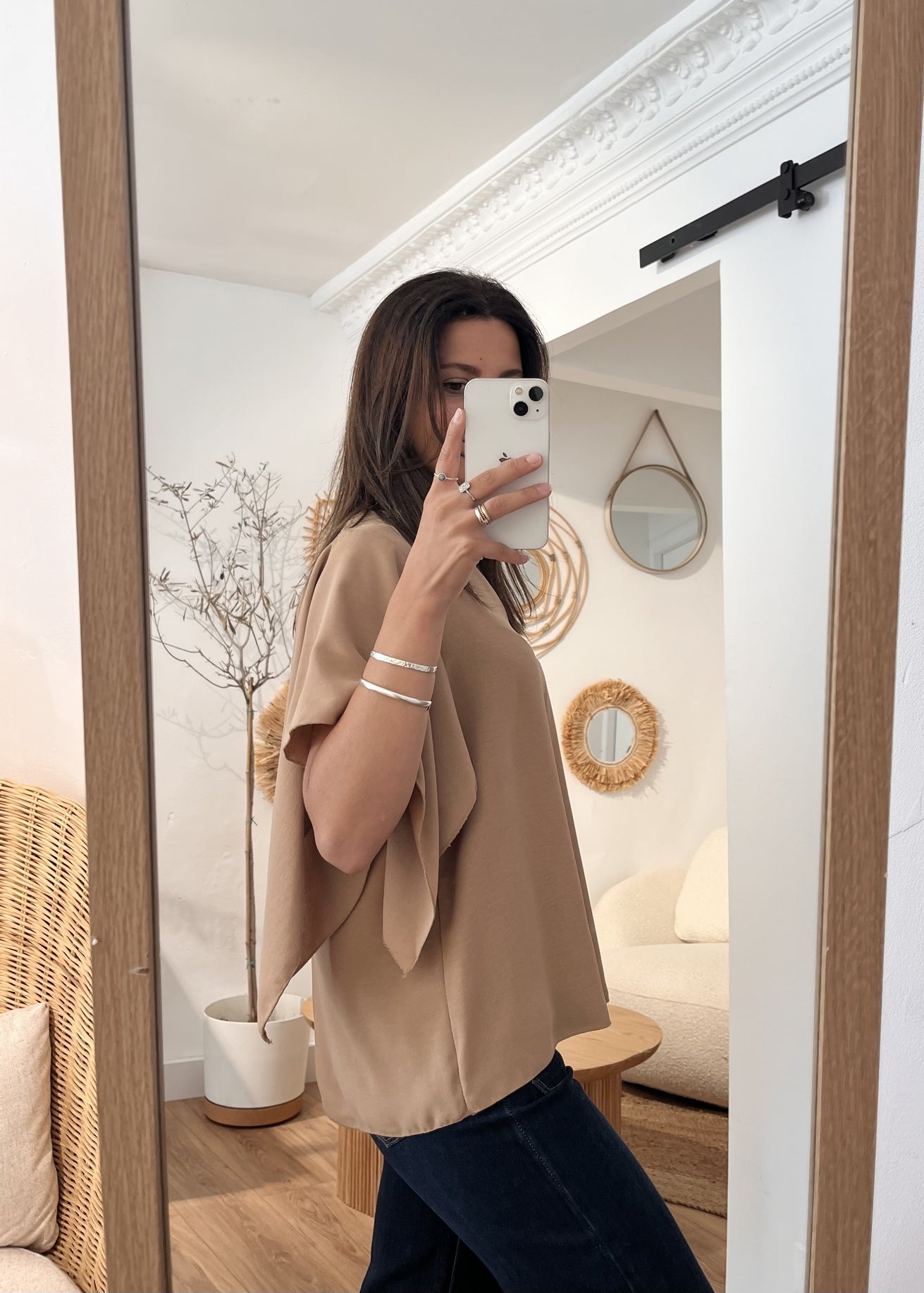 Blouse manches courtes tina TAUPE
