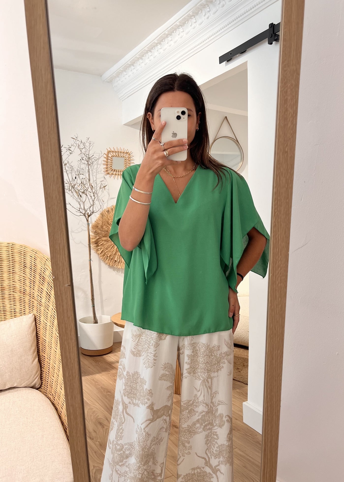 Blouse manches courtes tina VERT BRESIL