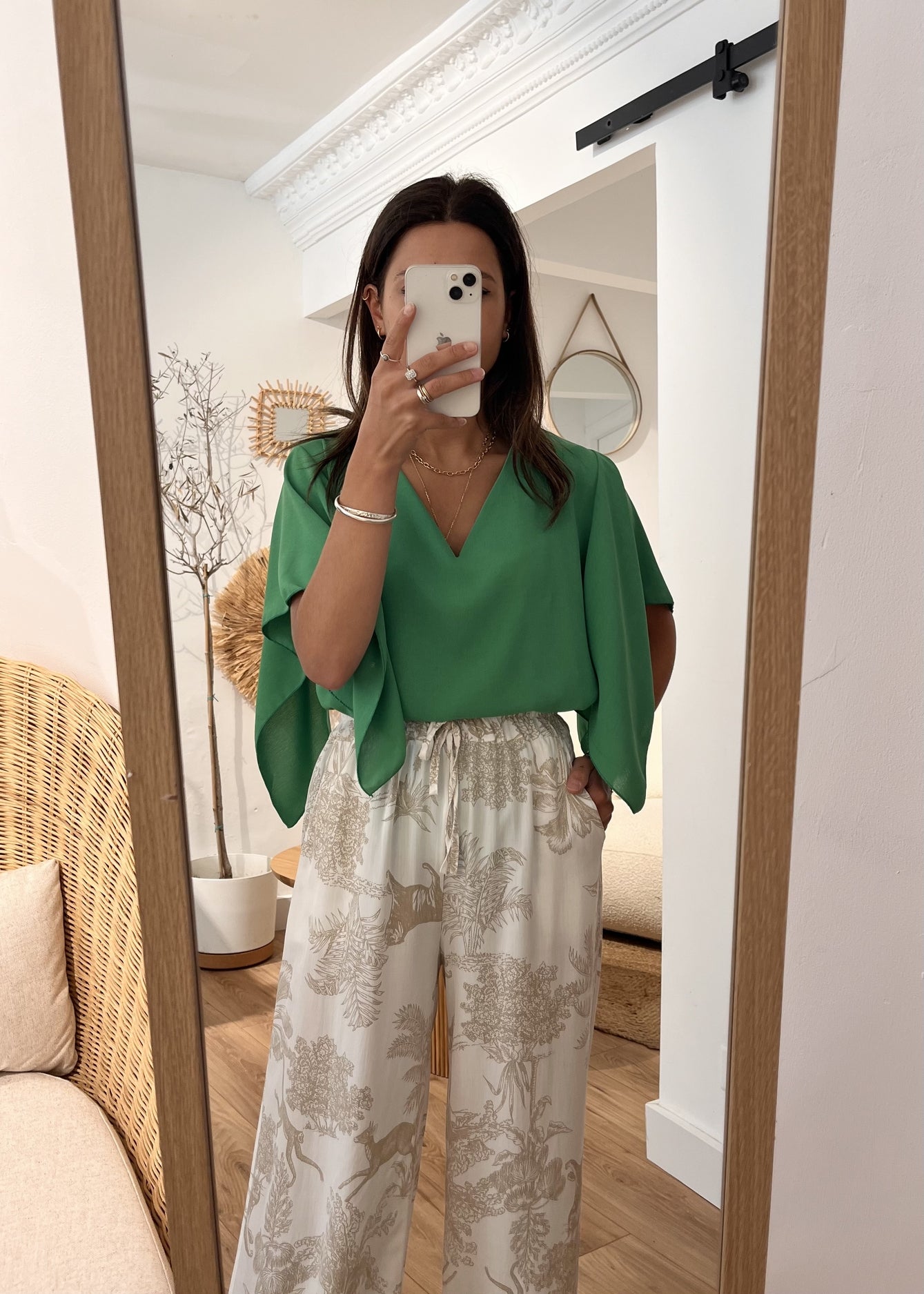 Blouse manches courtes tina VERT BRESIL