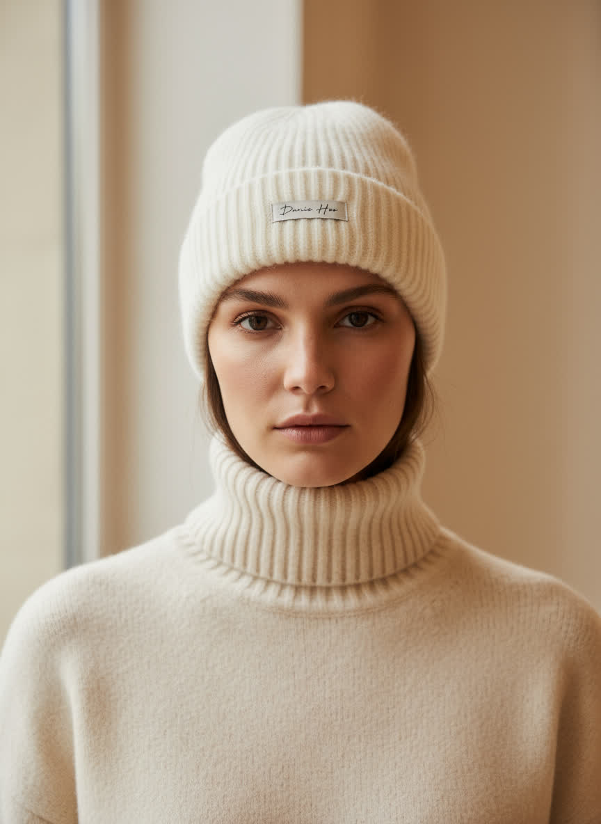 Bonnet mohair &amp; laine Raphaëlle IVOIRE
