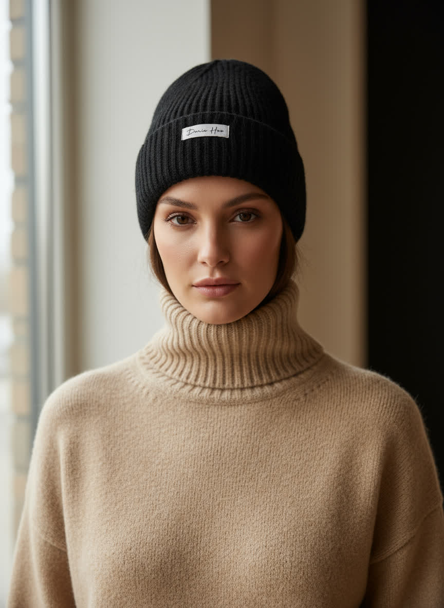 Bonnet mohair &amp; laine Raphaëlle NOIR