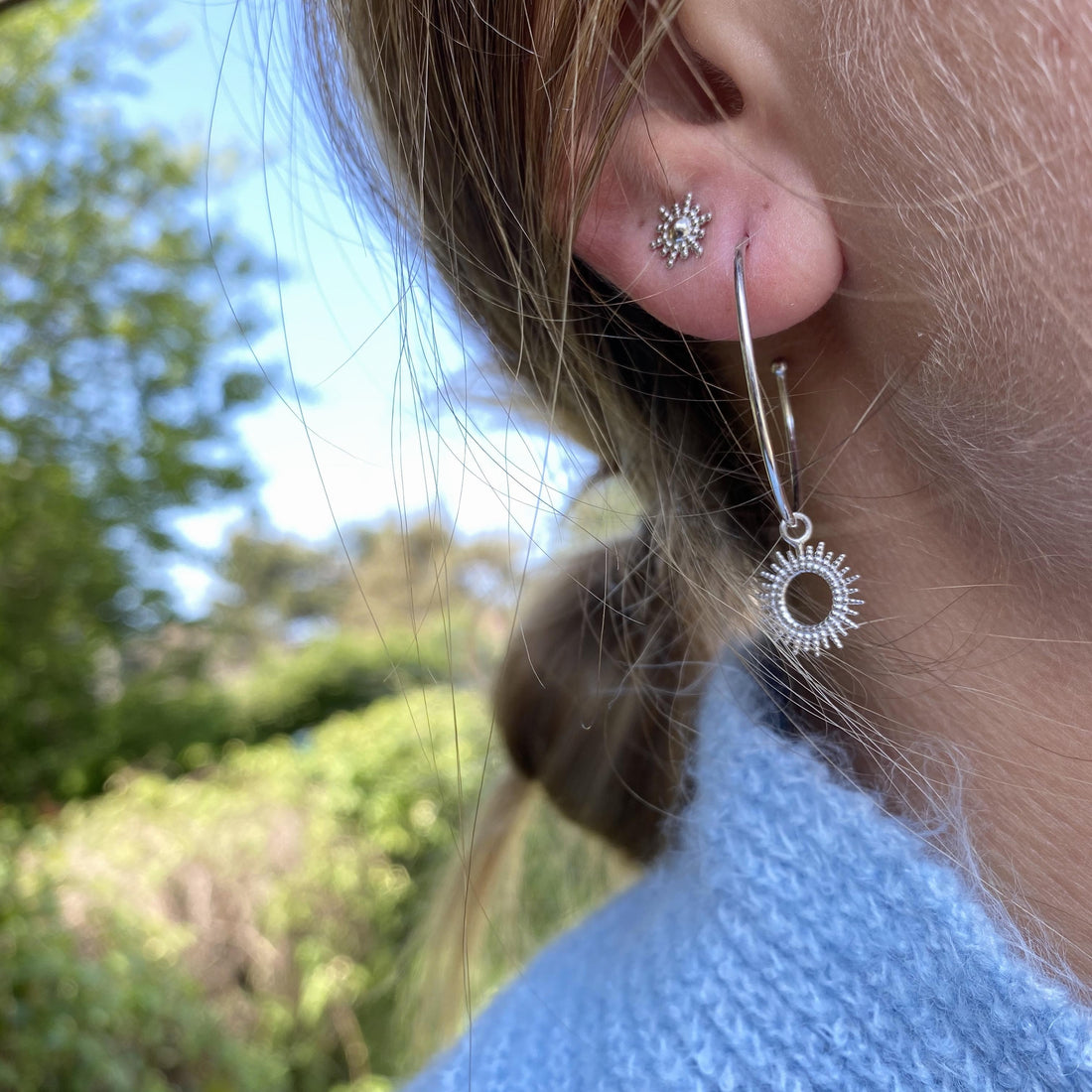 Boucle argent rhodié 