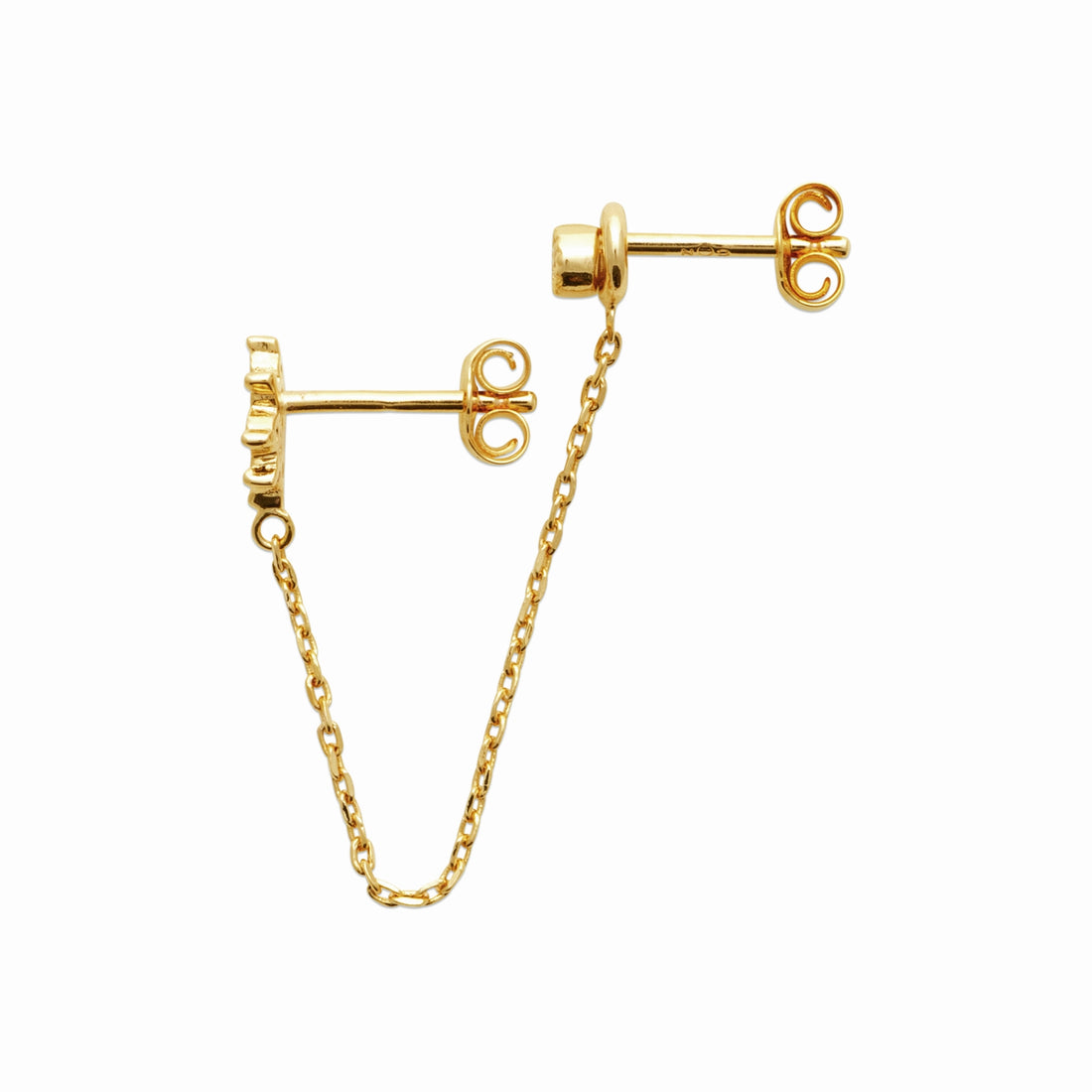 Boucle d’oreille plaqué or - chaîne 