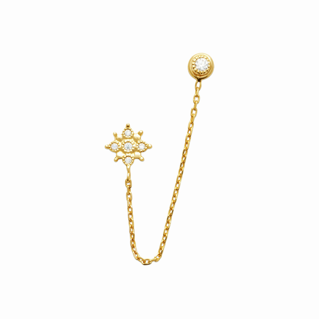 Boucle d’oreille plaqué or - chaîne 