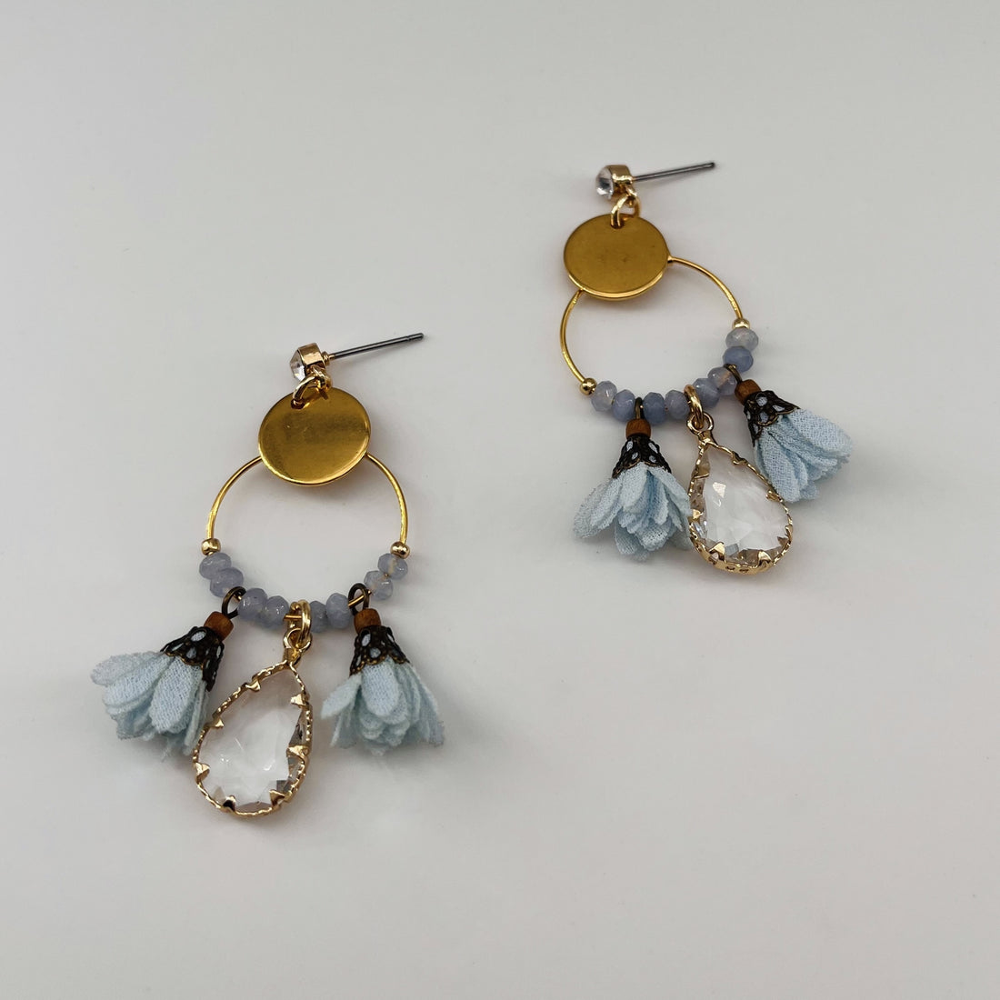 Boucles acier doré Bali petit modèle BLANC