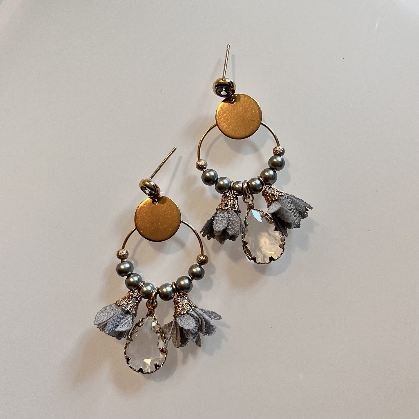 Boucles acier doré Bali petit modèle GRIS FONCE