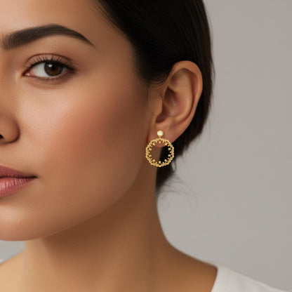 Boucles ajourées plaqué or &amp; brillants 