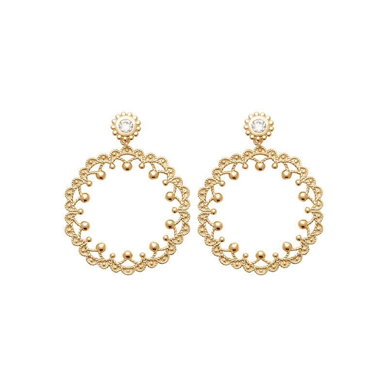 Boucles ajourées plaqué or &amp; brillants 