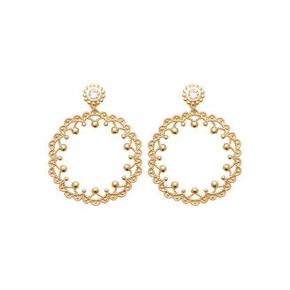 Boucles ajourées plaqué or &amp; brillants 