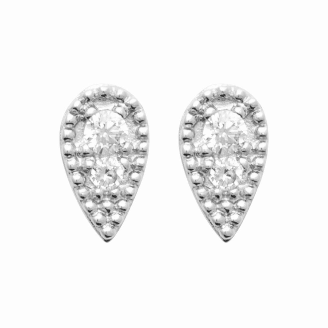 Boucles argent rhodié &amp; brillants 