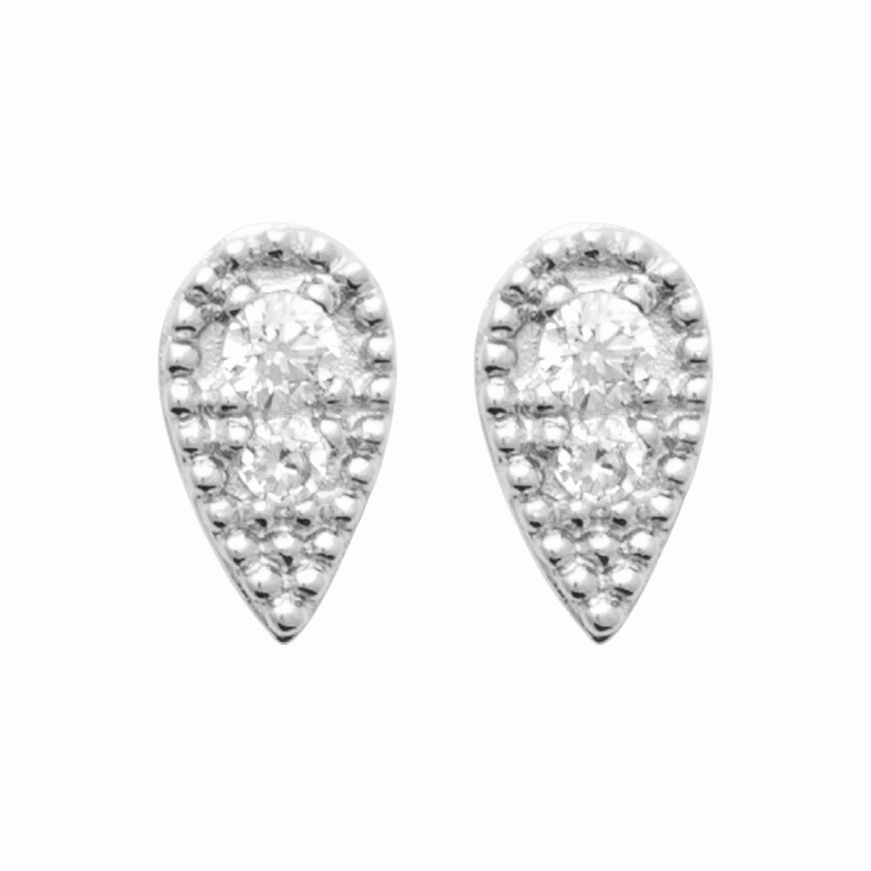 Boucles argent rhodié & brillants 