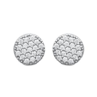 Boucles argent rhodié & brillants 