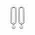 Boucles argent rhodié & maille trombonne & brillant 