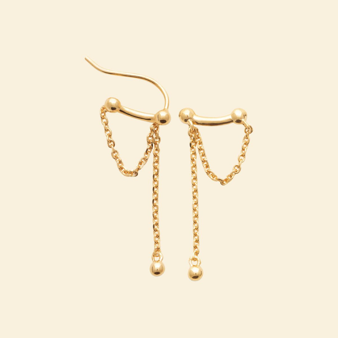 Boucles chaîne double - plaqué or 3 microns 