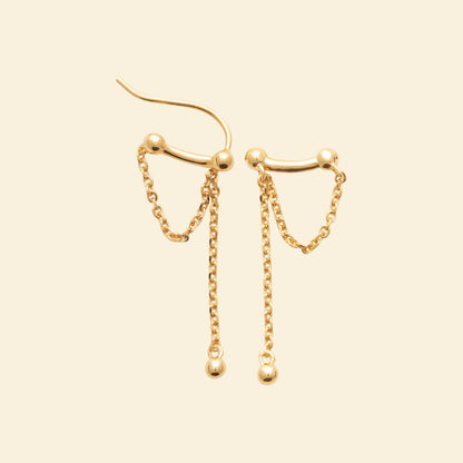 Boucles chaîne double - plaqué or 3 microns 