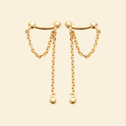 Boucles chaîne double - plaqué or 3 microns 
