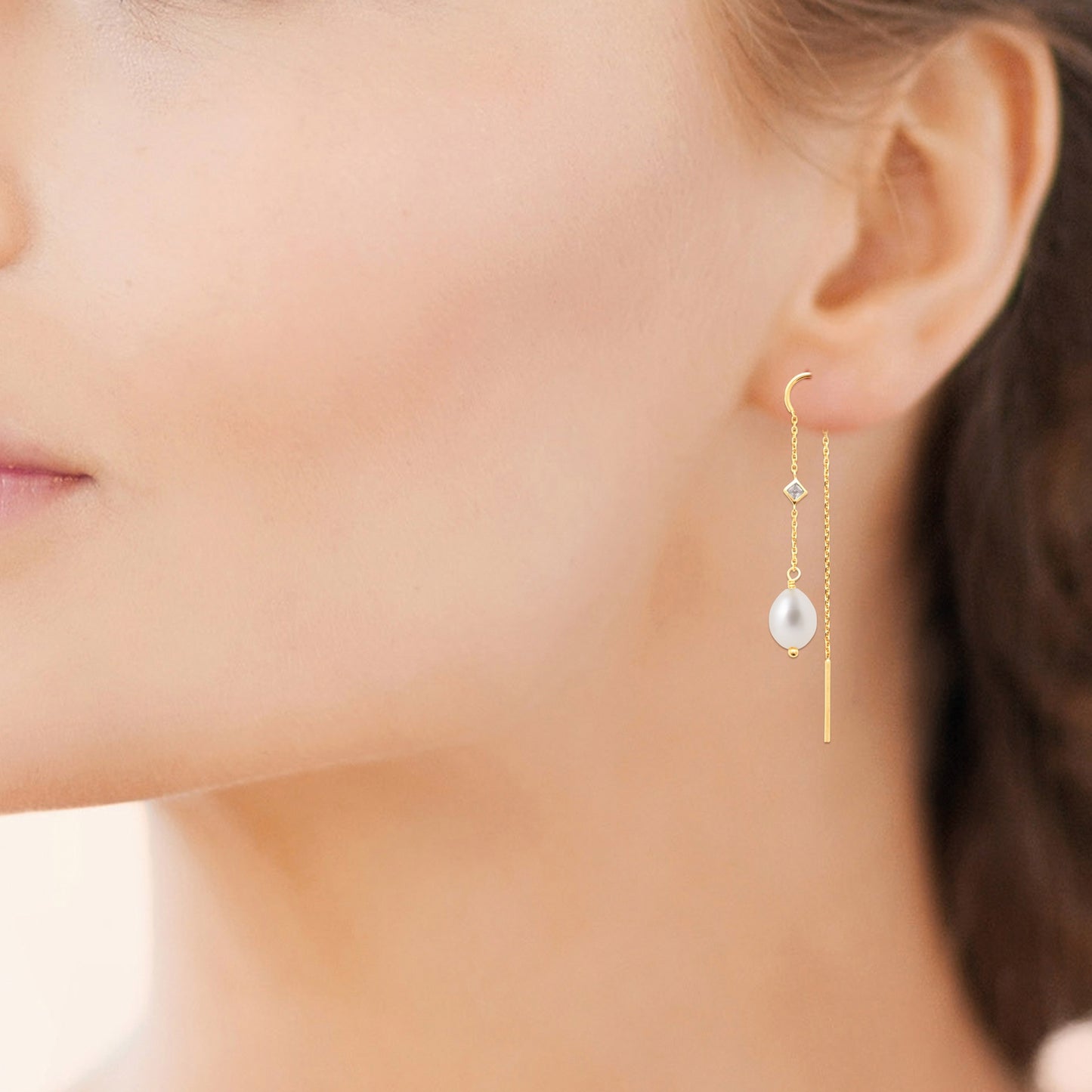Boucles chaînes et perles 