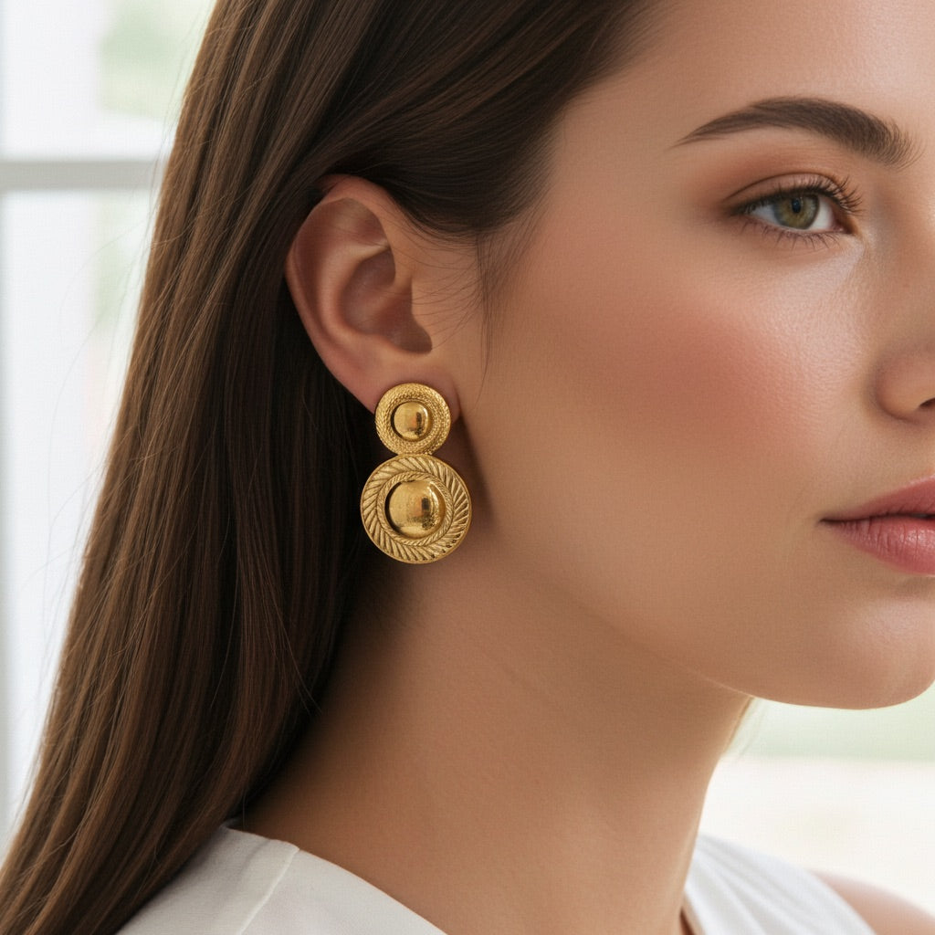 Boucles clips dorées - acier inoxydable 