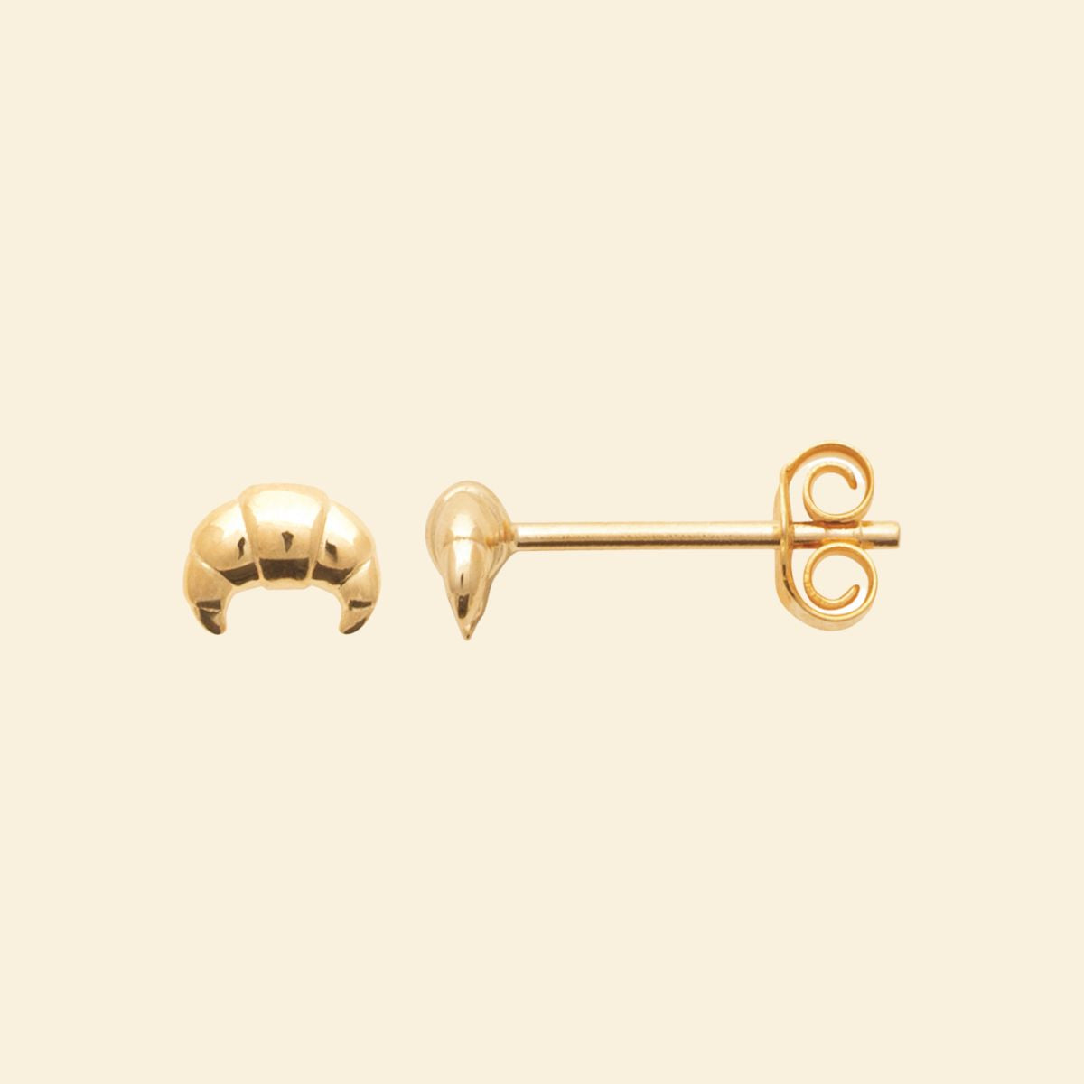 Boucles croissant plaqué or 